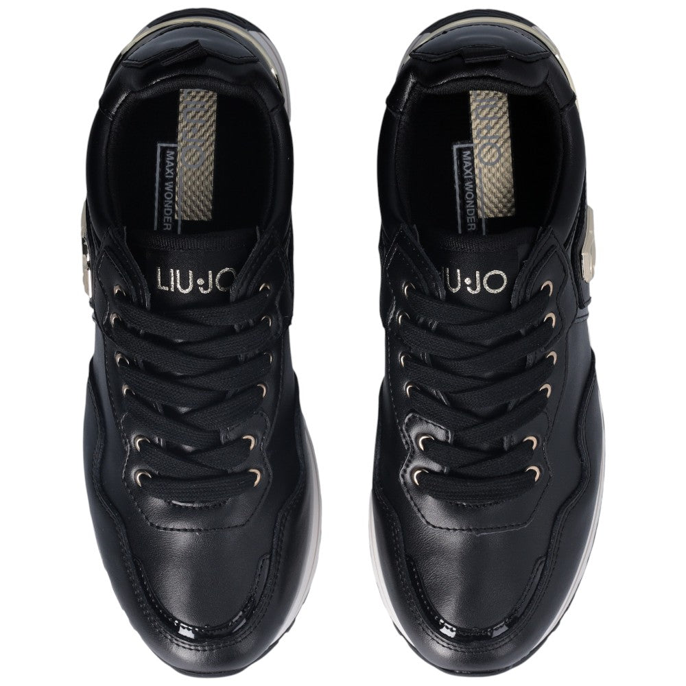 LIU JO sneakers nere in pelle MAXI WONDER Liu Jo