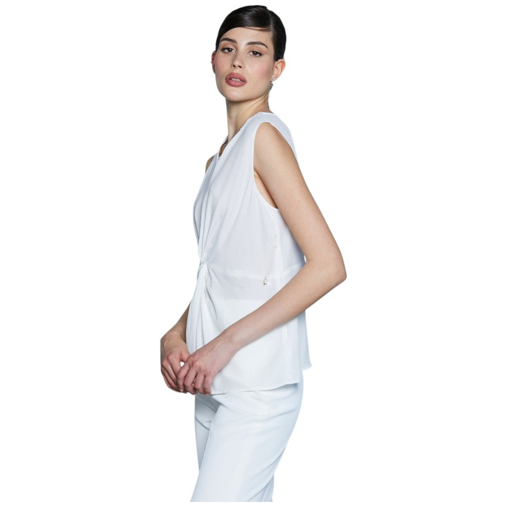 Relish blusa bianca con collana COLLEC RCP2503445003 Camicie Relish