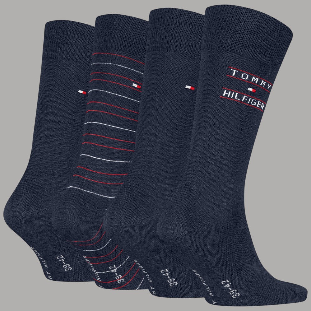 Calzini blu uomo Tommy Hilfiger, 4 paia in confezione regalo