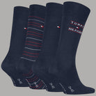Calzini blu uomo Tommy Hilfiger, 4 paia in confezione regalo