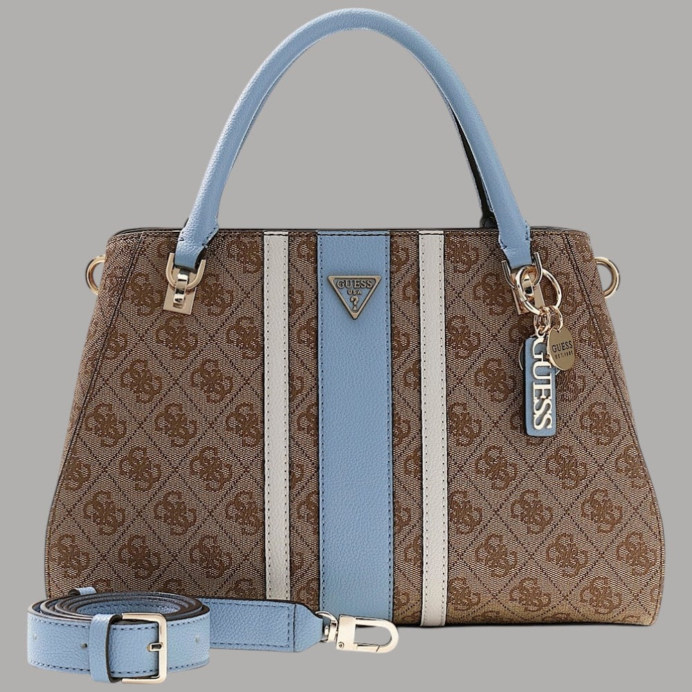 Borsa a tracolla Guess Noelle con logo e inserto a contrasto
