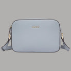 Liu Jo Borsa a tracolla media AA6211E1012 in pelle azzurro con logo dorato, tracolla regolabile