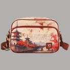 YNot Yes Bag grande con stampa città rossa e beige, tracolla regolabile