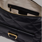 Borsa hobo media Liu Jo Rocsana monogram nera con dettagli dorati e tasca interna
