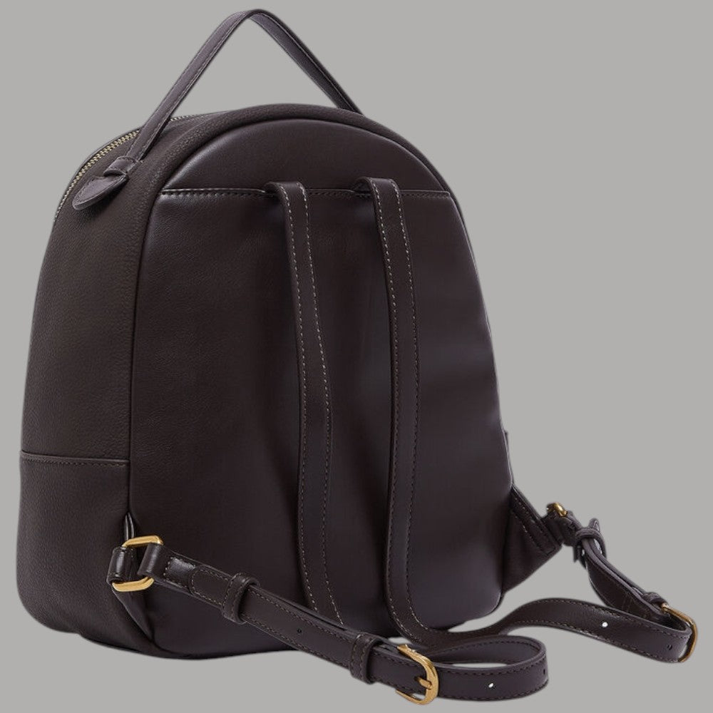 Zaino logo monogram Liu Jo Manhattan AF6209E1139 in nero con dettagli dorati e texture liscia