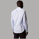 Calvin Klein camicia slim a righe in popelin bianco e azzurro con bottoni frontali e colletto