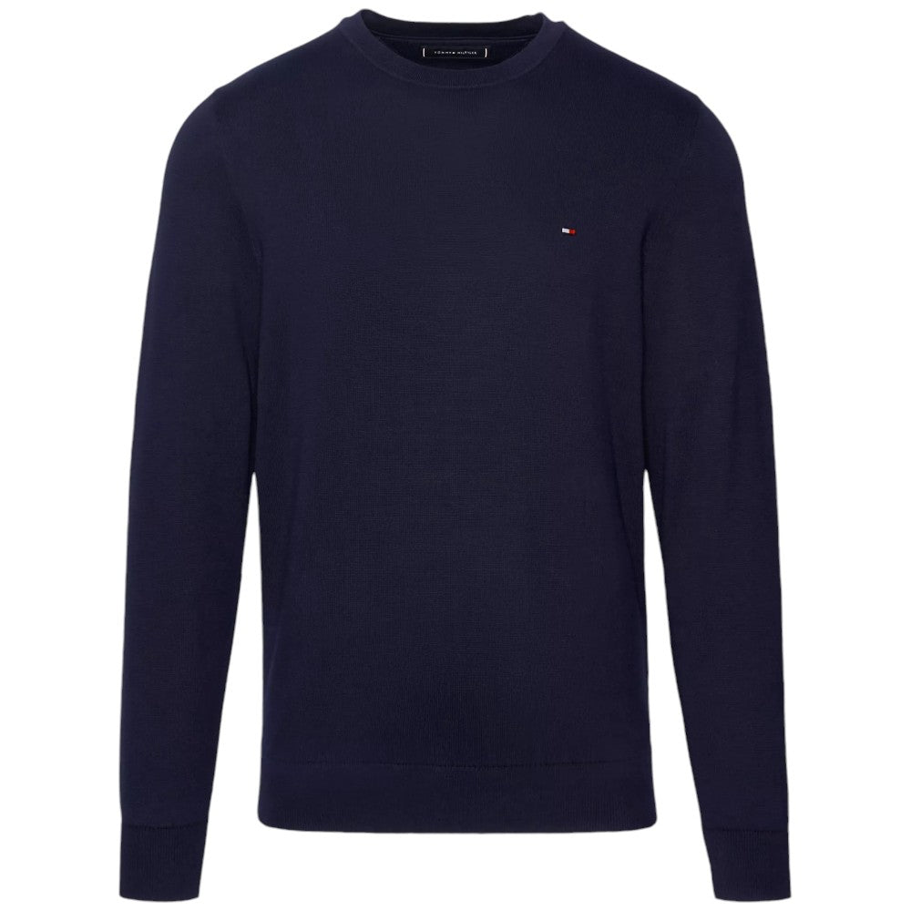 Tommy Hilfiger maglioncino blu classic cotton MW0MW32026 Maglieria Tommy Hilfiger