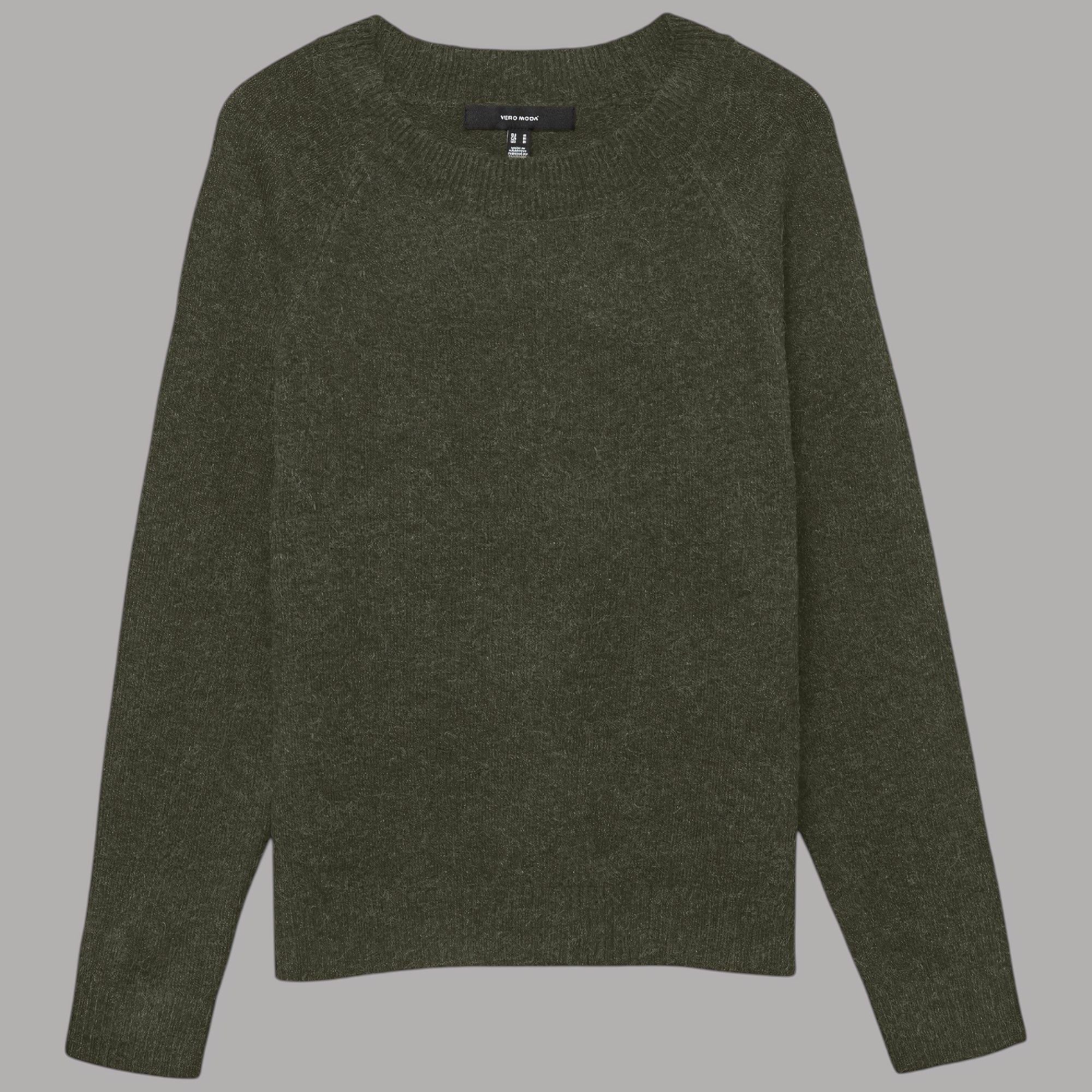 Vero Moda Pullover paricollo donna verde oliva tessuto garzato con texture liscia