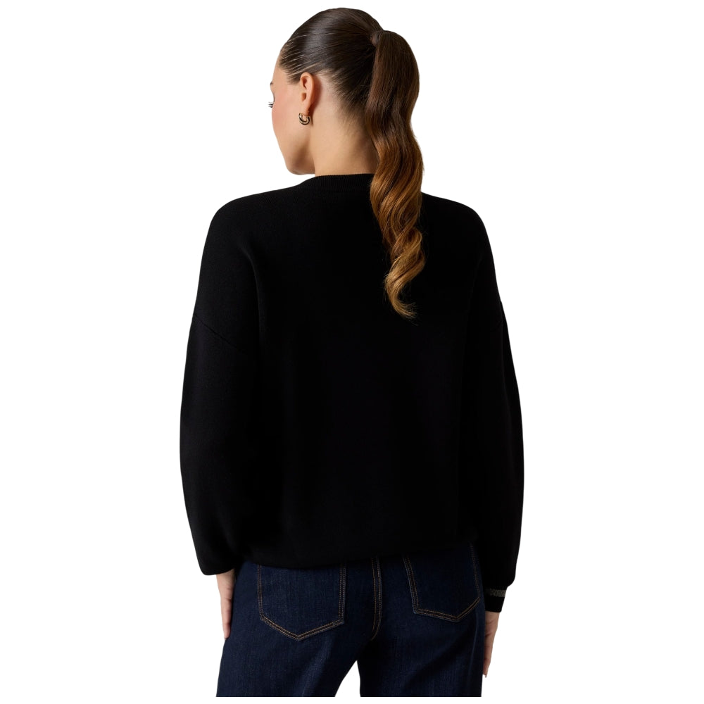 Guess maglione nero con logo borchie SYLVIE W5BR42Z26I2JBLK Guess