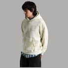Felpa con cappuccio Vans, beige a scacchi, logo sul petto, tasca a marsupio