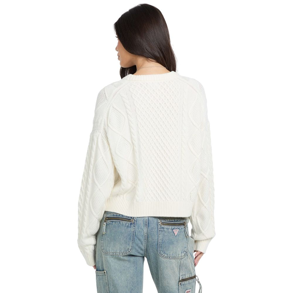 Guess maglione bianco a trecce GJ W5BR09 Z0561 G293 Maglieria Guess Jeans