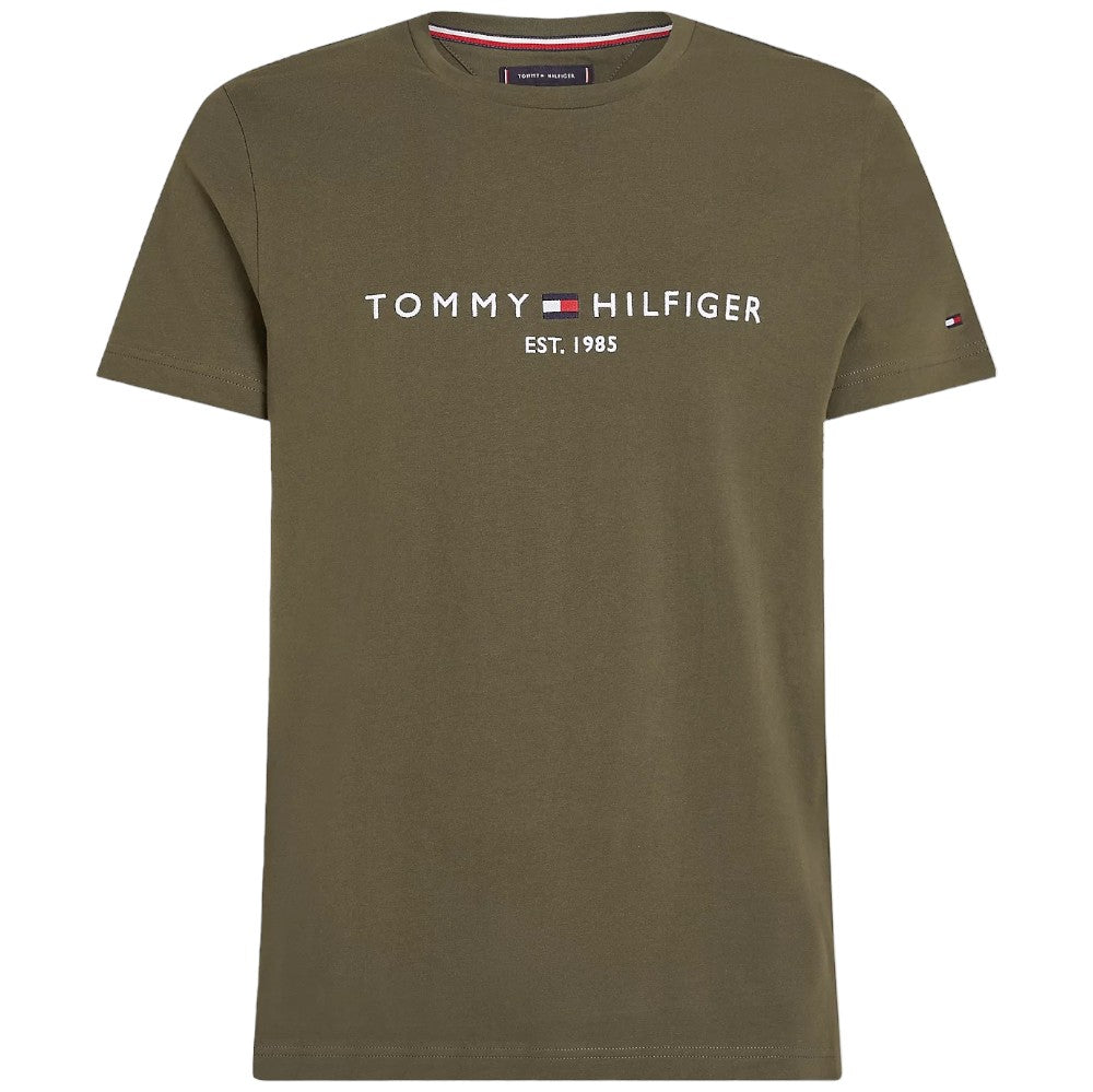 Tommy Hilfiger t-shirt verde militare logo ricamato MW0MW11797 T-shirt Tommy Hilfiger