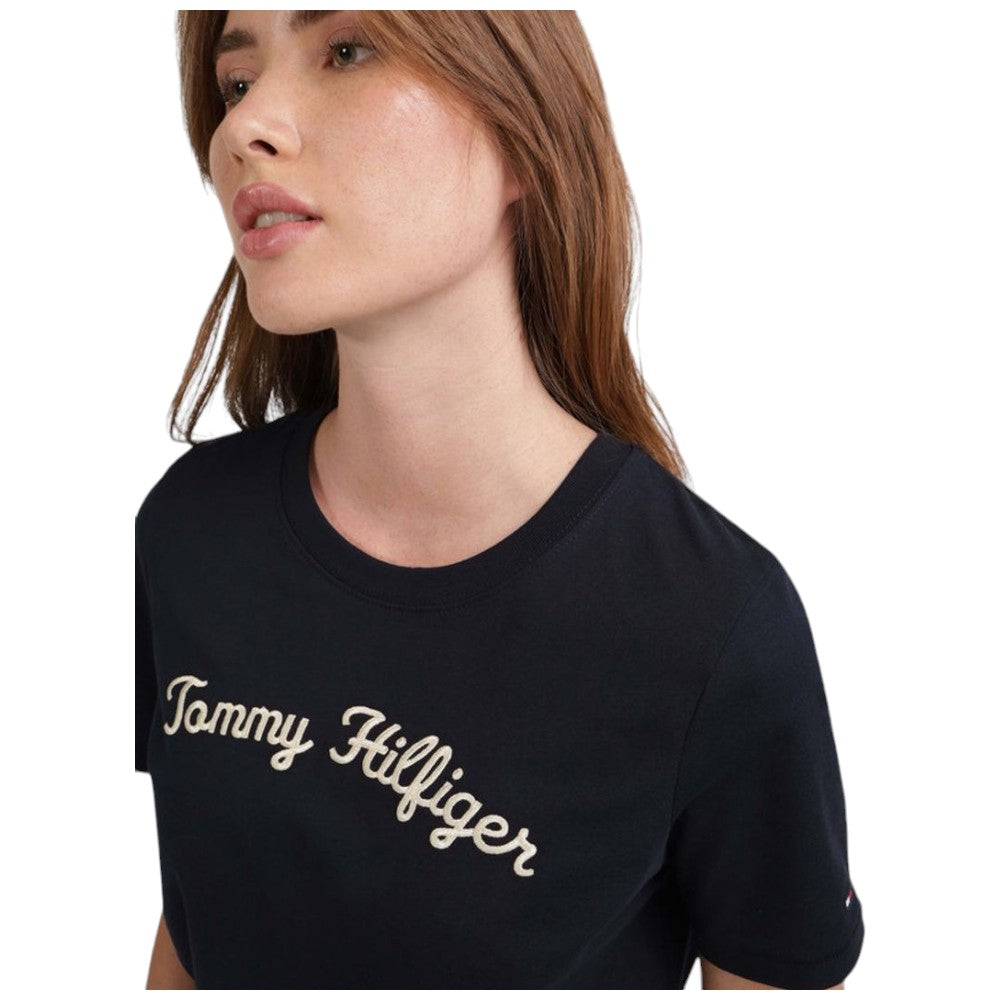 Tommy Hilfiger donna t-shirt blu WW0WW42589 T-shirt Tommy Hilfiger