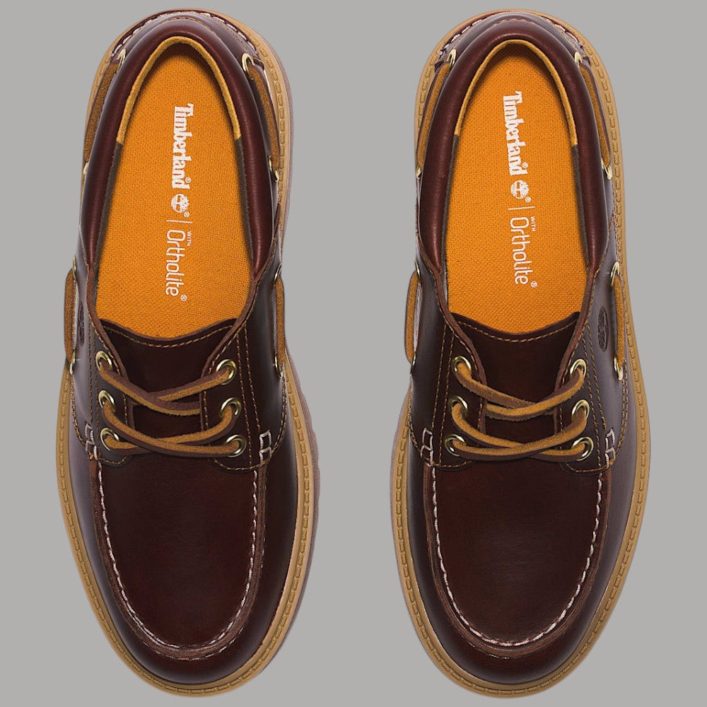 Scarpa da Barca da donna Timberland con plateau marrone con dettagli in pelle lucida