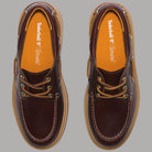 Scarpa da Barca da donna Timberland con plateau marrone con dettagli in pelle lucida