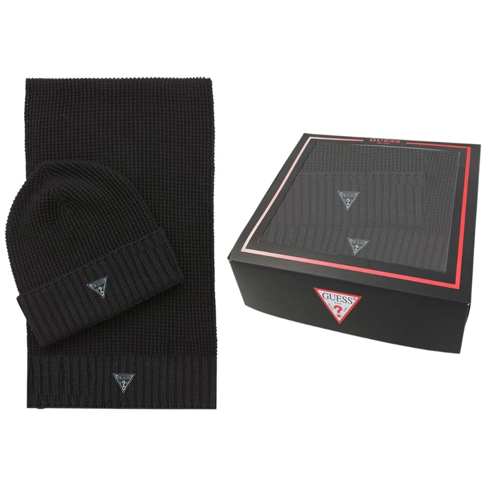 Guess box set sciarpa e cappello nero 4BZ14 Z2W80 JBLK Cappelli Guess