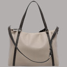 Borsa tote media Liu Jo Ilyana effetto grana beige con dettagli logati marroni