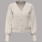 Guess Nina cardigan lavorato a maglia in beige con bottoni decorativi