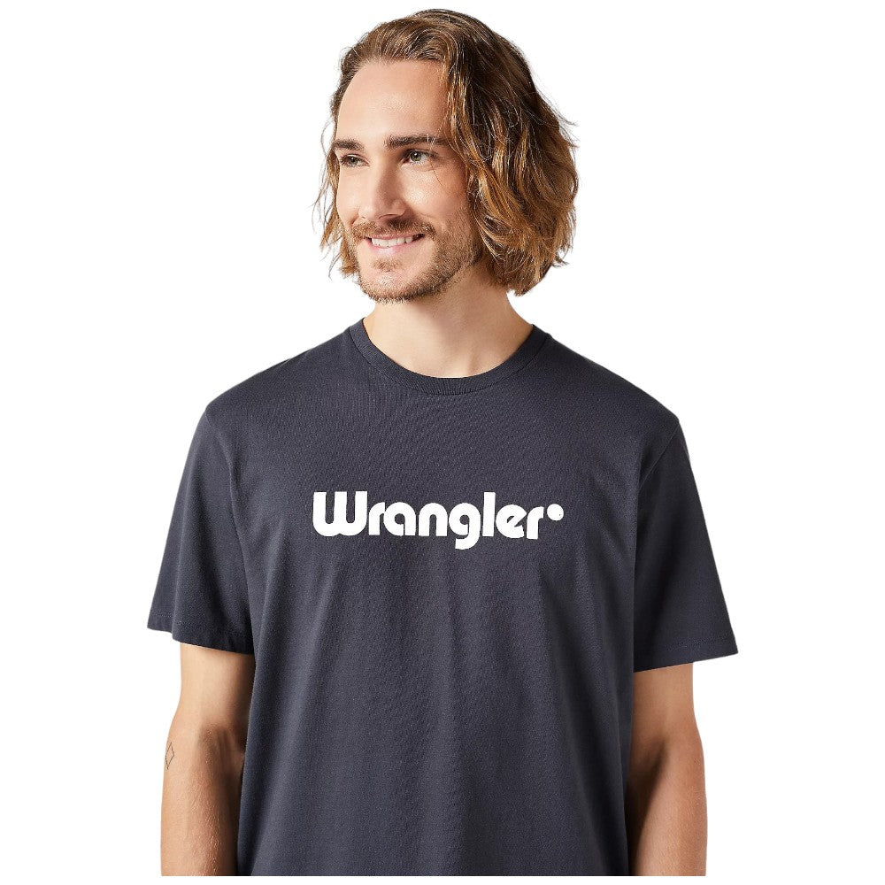 Wrangler t-shirt nera logo grande stampato 112350526 T-shirt Wrangler