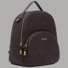 Zaino Liu Jo Manhattan logo monogram, texture effets, dettagli zip in oro, colore nero