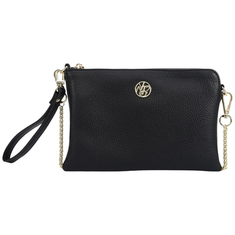 YNot Clutch tracollina piatta nera linea Shodow SHA348F5 Borse YNot