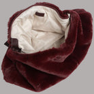 Borsa hobo Liu Jo in morbida eco pelliccia color vinaccia con interno beige