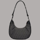 Borsa a tracolla Liu Jo Small nera in jacquard monogramma, manici corti e catena