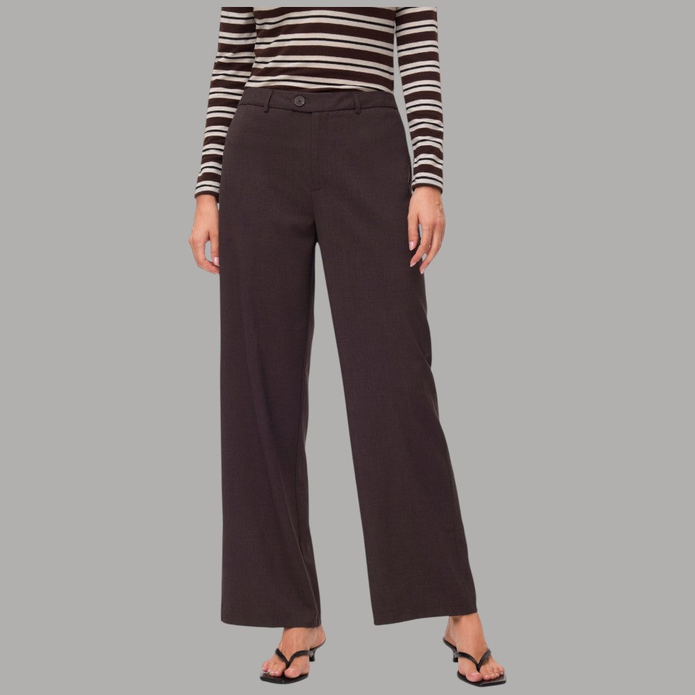 Vero Moda Texas pantaloni straight pant marroni tessuto elegante