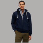 Felpa con cappuccio e zip blu navy Tommy Hilfiger con logo piccolo