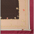 Foulard Liu Jo quadrato beige e bordeaux con stampa di catene dorate