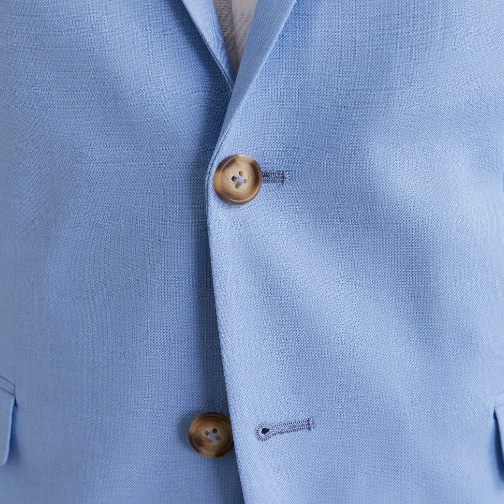 Giacca blazer da uomo celeste Jack & Jones Solaris con bottoni in tessuto tecnico
