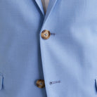 Giacca blazer da uomo celeste Jack & Jones Solaris con bottoni in tessuto tecnico