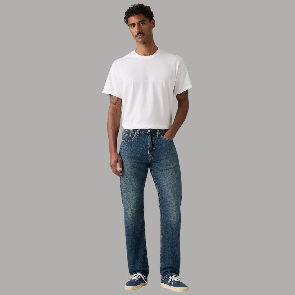 Jeans Levi's 505 regular fit in denim blu con tasche frontali e cuciture visibili