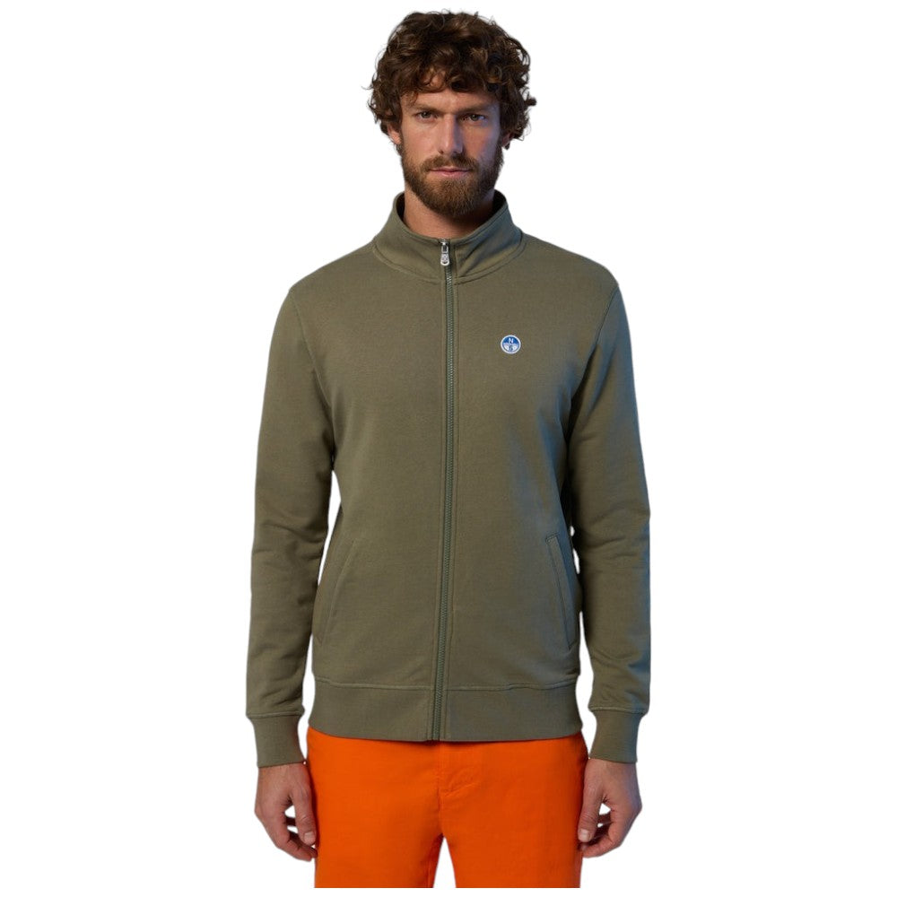 North Sails felpa con zip verde oliva Basic 691221 Felpe North Sails