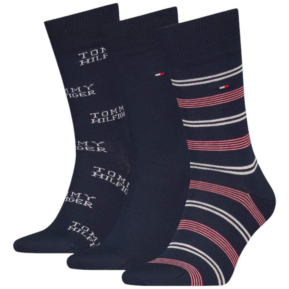 Tommy Hilfiger pack 3 paia calze blu in gift box 701229783001 Calzini Tommy Hilfiger