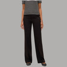 Vero Moda straight pant nero con pieghe e vita alta, taglio classico