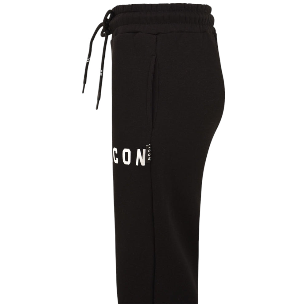 ICON pantalone tuta nero con logo ICON IU9018P ICON