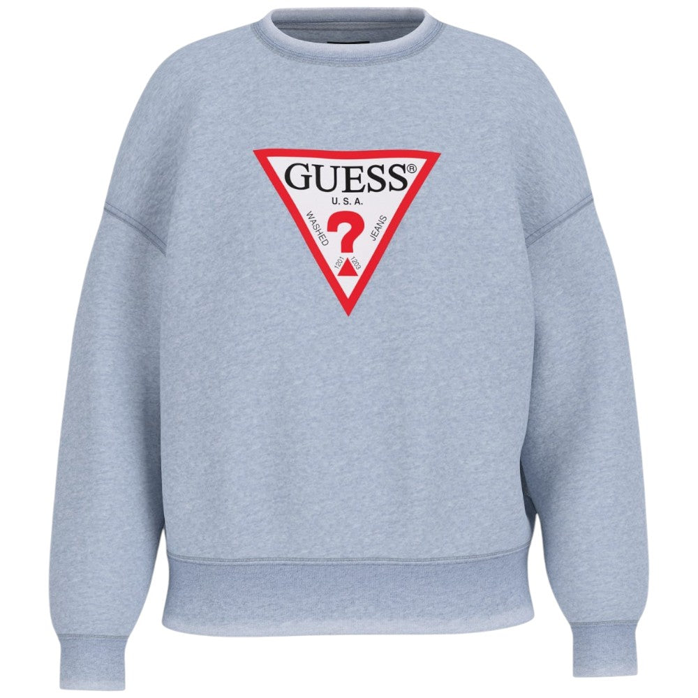 Guess Jeans felpa celeste slavato logo grande W5GQ19 KCTJ1 IDWS Felpe Guess Jeans