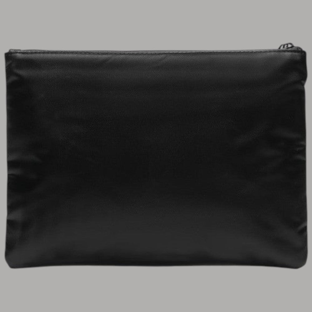 Blauer pochette uomo in nylon cerato nero con dettaglio polsiera