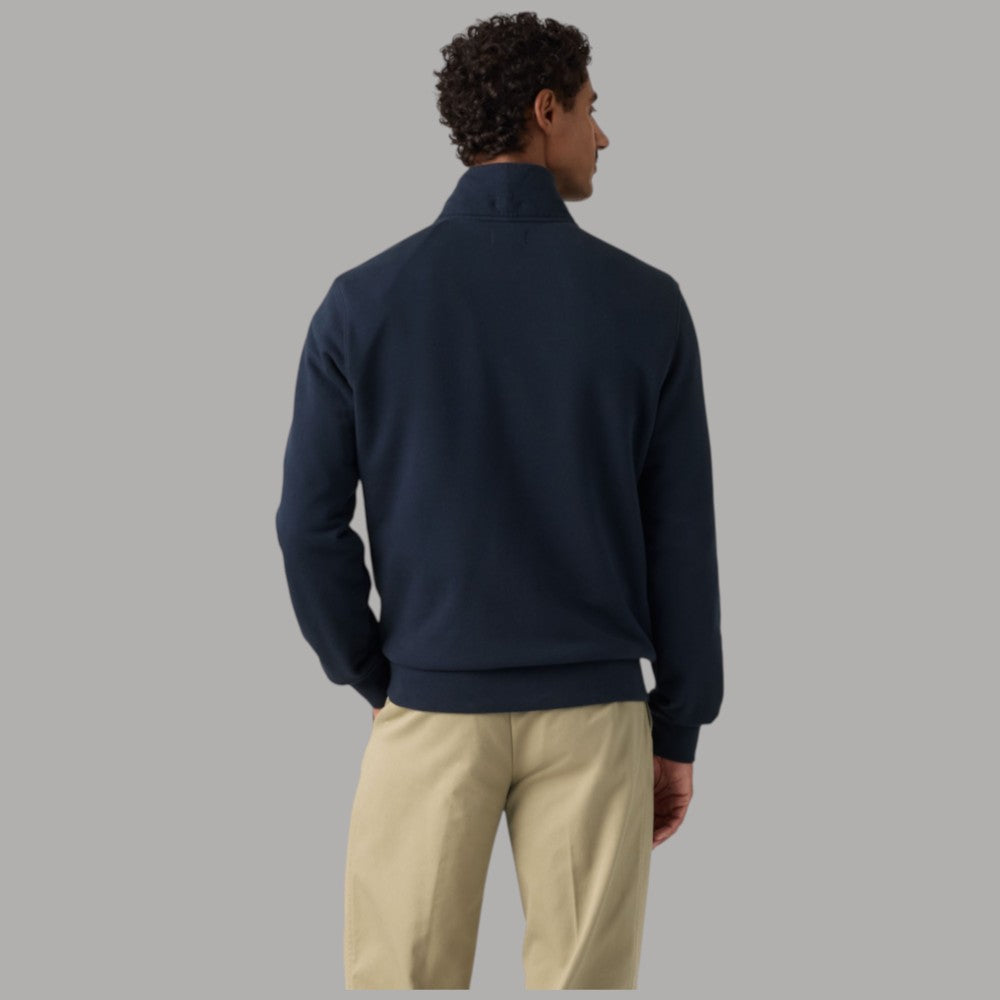 Felpa mezza zip Levi's Original Housemark blu navy con collo alto e zip frontale