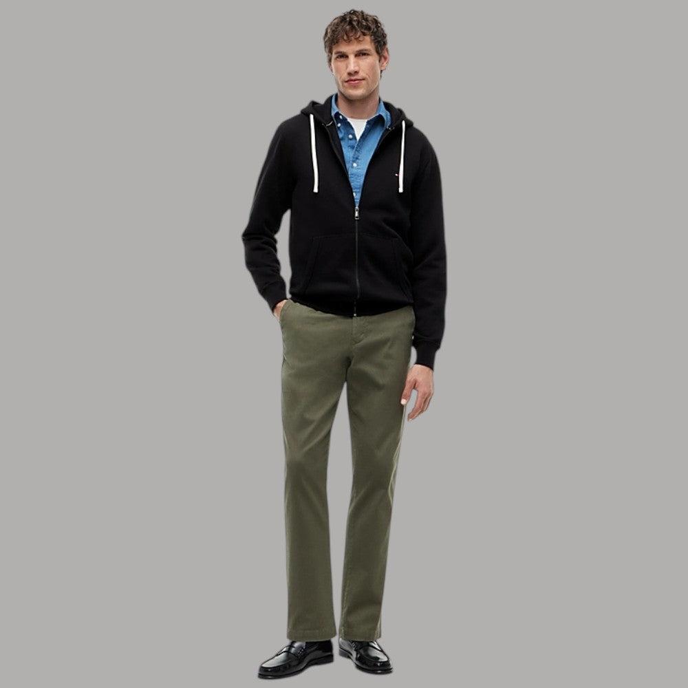 Felpa con cappuccio e zip Tommy Hilfiger con logo piccolo
