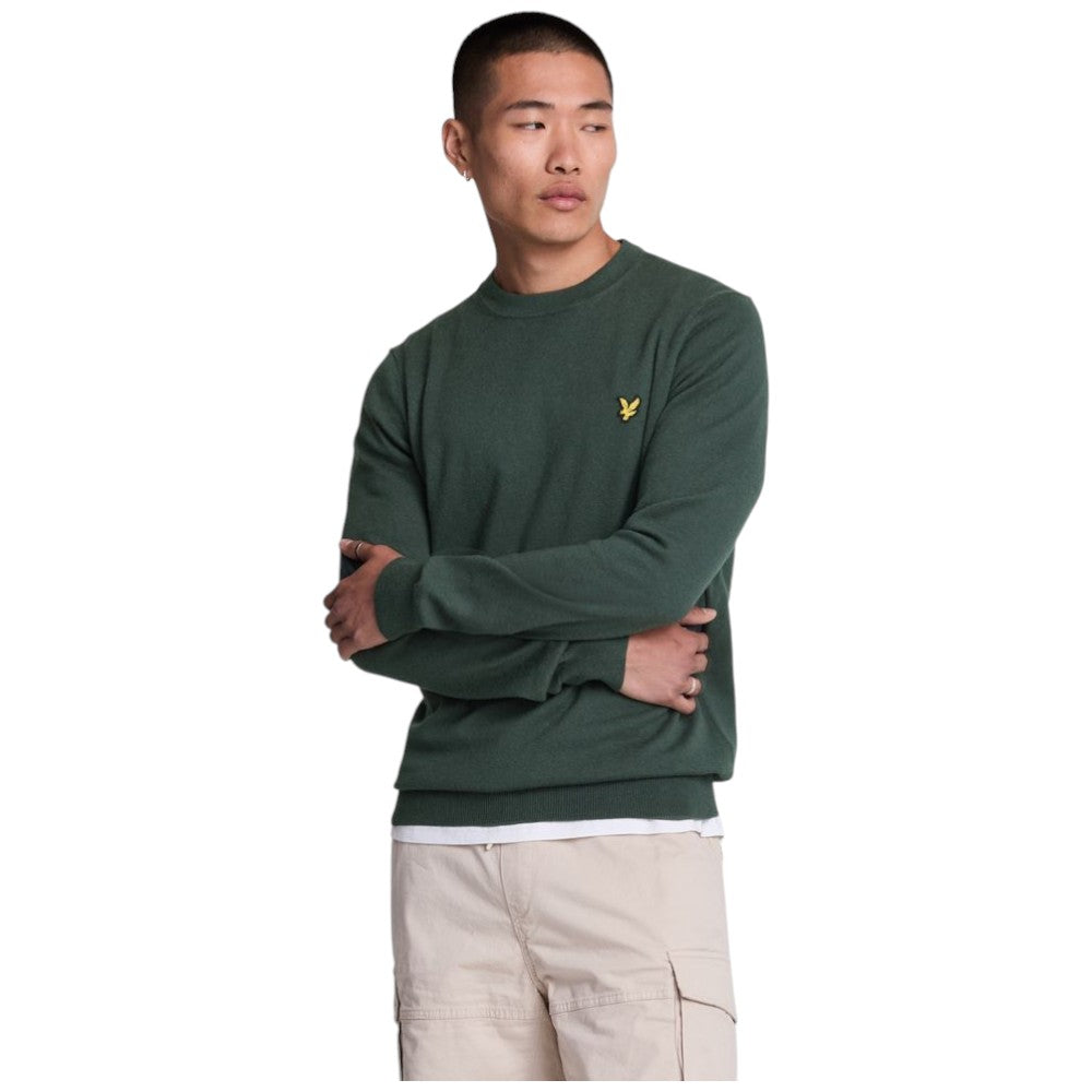 Lyle & Scott pullover merino verde KN2110VC Maglieria Lyle & Scott