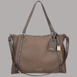 Borsa tote Liu Jo Ilyana effetto grana taupe con dettagli logati e tracolla regolabile