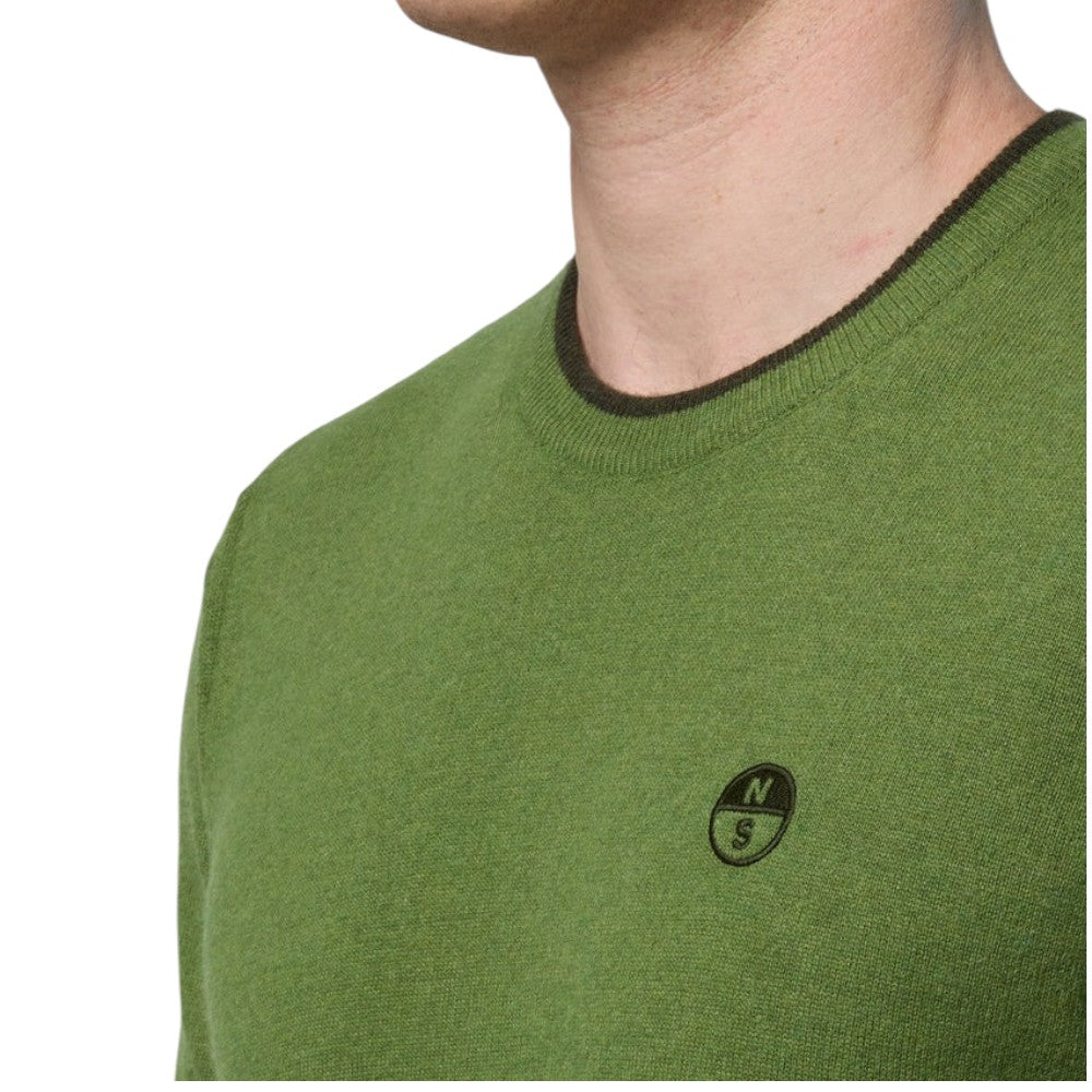 North Sails maglione pullover verde in misto cashmere 699775 Maglieria North Sails