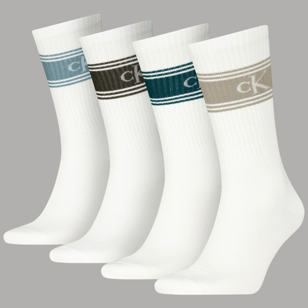 Calvin Klein gift box con 4 paia di calzini bianchi da uomo