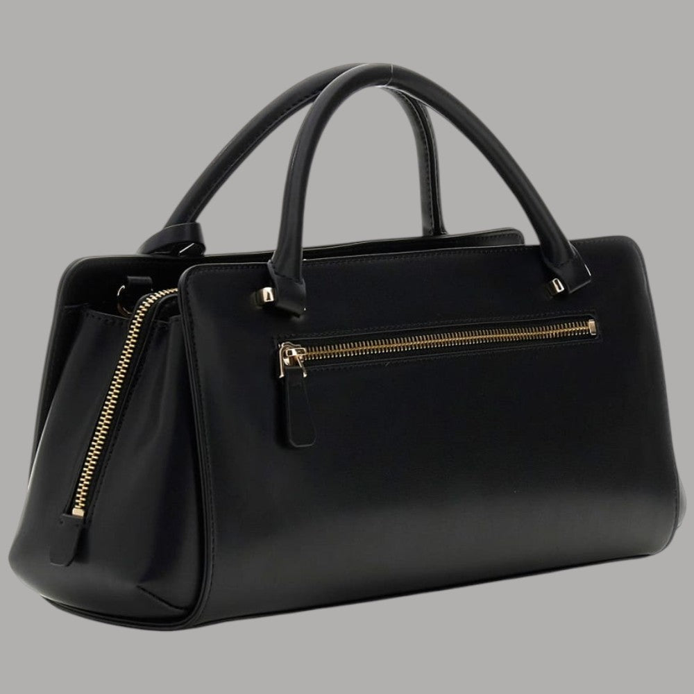 Borsa a mano Guess Audrey Girlfriend Satchel nera con tracolla