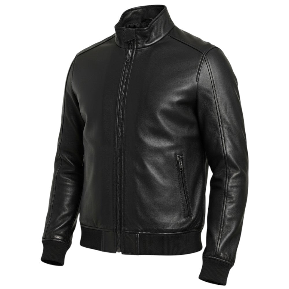 Markup giacca bomber nero in ecopelle MK24005 Giubbini Markup