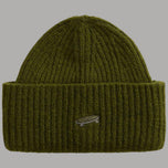 Berretto Vans verde a coste con risvolto ampio e toppino metallico