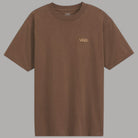T-shirt Vans marrone in cotone, logo Vans sul petto, vista frontale