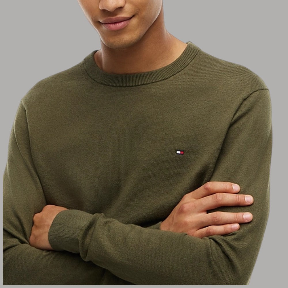 Pullover Tommy Hilfiger in pima cashmere con bandierina ricamata